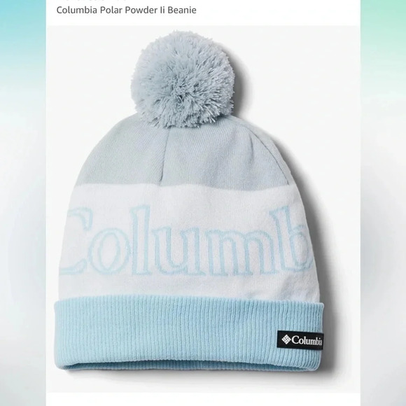 Columbia Polar Powder Ii Beanie Powder Blue white OS - Picture 1 of 5